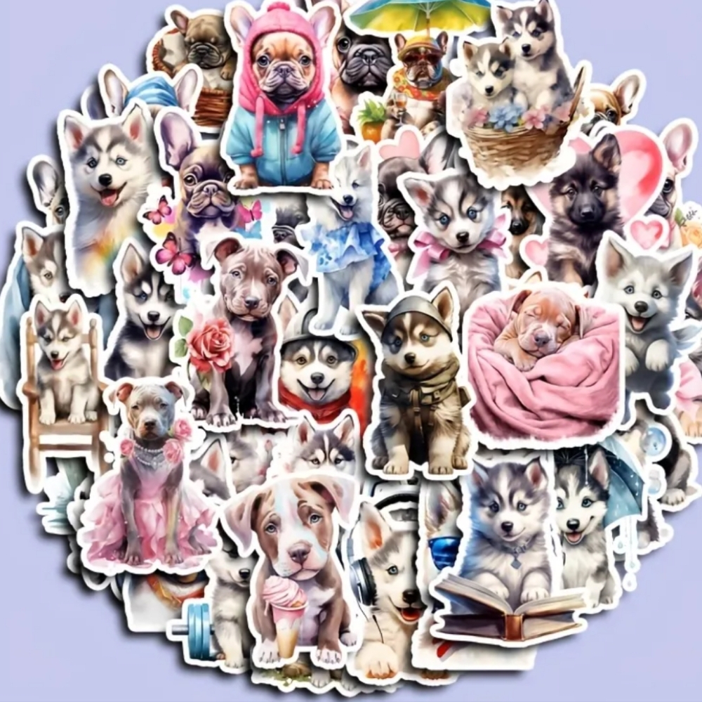 Vibrant Dog Breed Sticker Design Collection - Picture 2 of 6